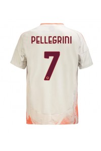 AS Roma Lorenzo Pellegrini #7 Jalkapallovaatteet Vieraspaita 2024-25 Lyhythihainen